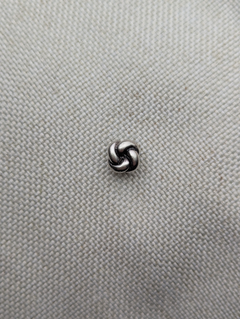 Midcentury Artisan Single Sterling Silver Stud Celtic Irish Eternity Knot